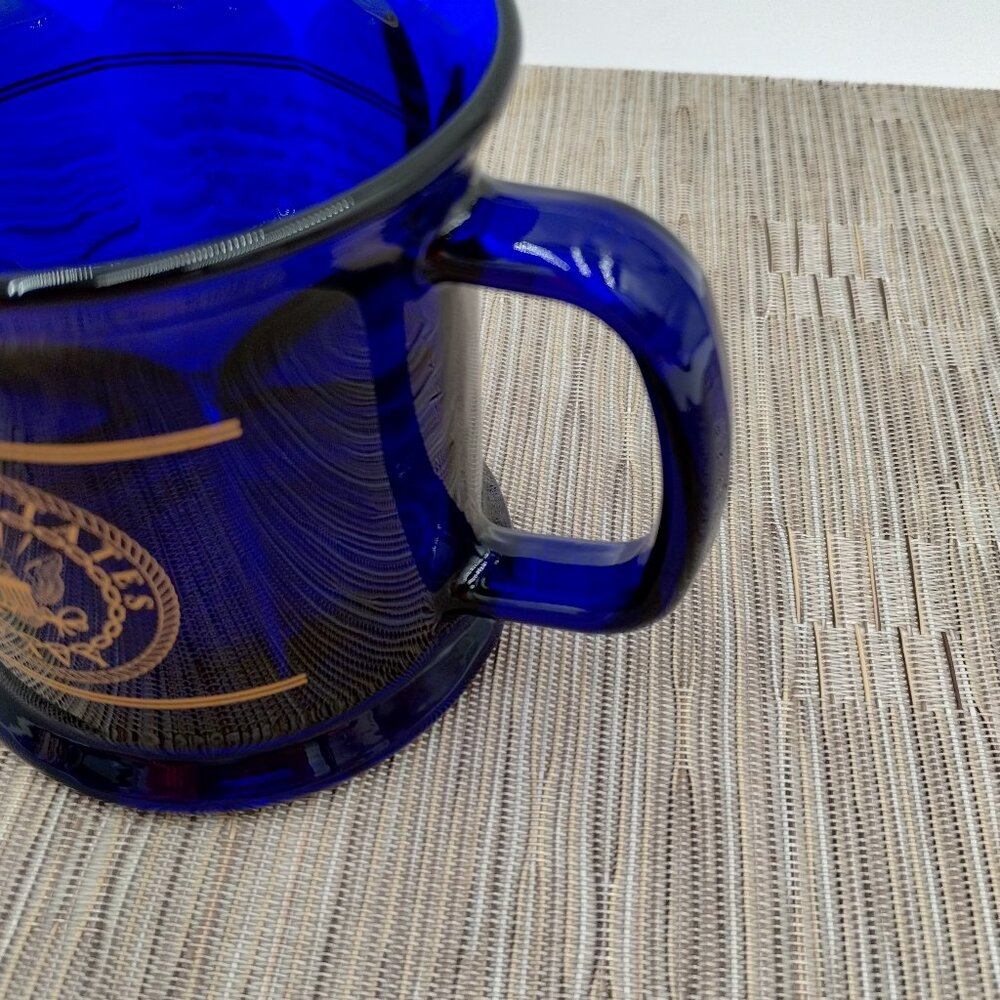 United States Navy Cobalt Blue Gold Glass Mug Made in the USA - Picture 7 of 9
